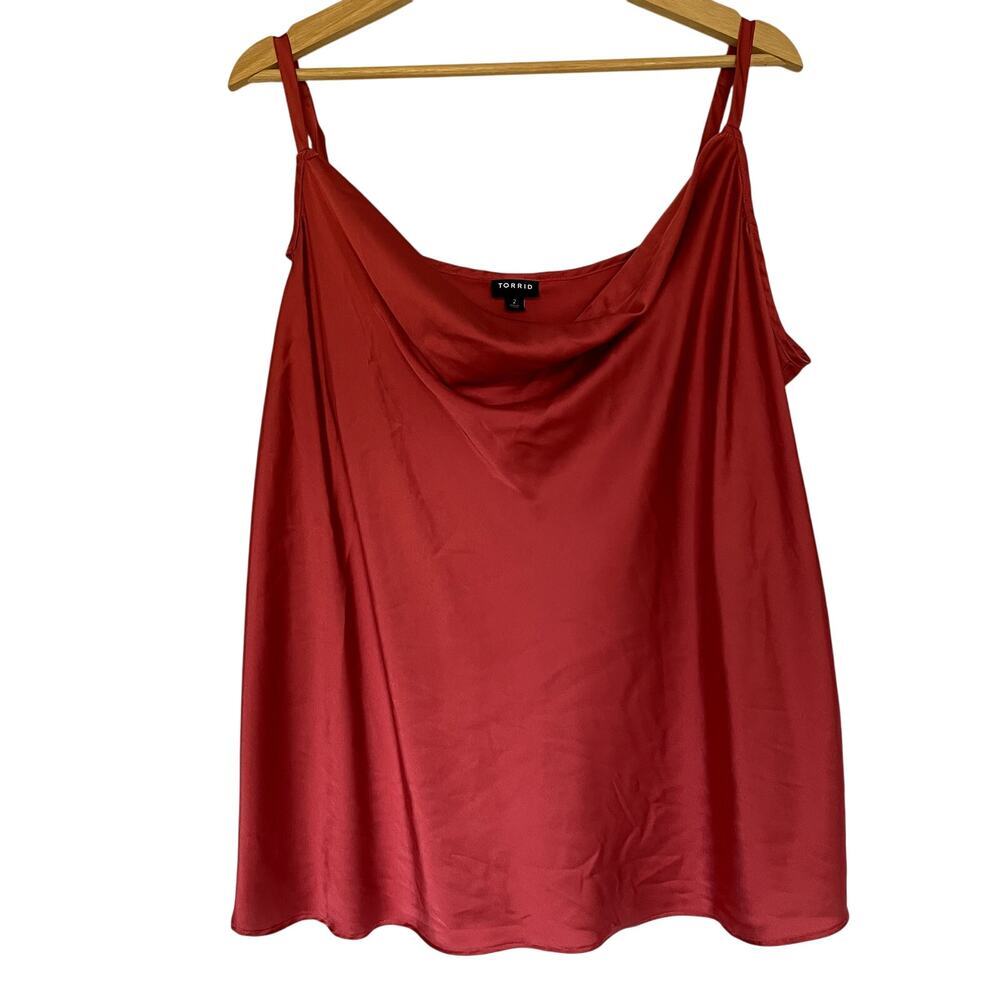 Torrid pink satin camisole top women's size L (Torrid 2) lightweight draped
